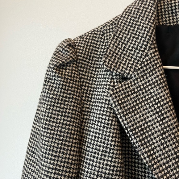 Vintage Wool Houndstooth Blazer British Wool Dark Academia Preppy women’s Size 8 - Picture 4 of 16